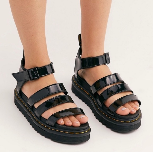 DR MARTENS AIR WAIR BLAIRE PATENT LEATHER STRAP SANDALS Size 9 NWT - Picture 9 of 16